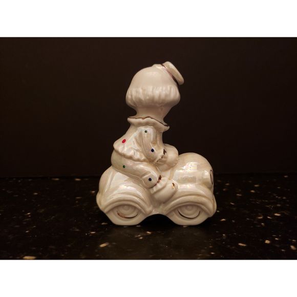 Clown Car Figurine Luster Glaze Vintage Porcelain Ceramic - Picture 3 of 10
